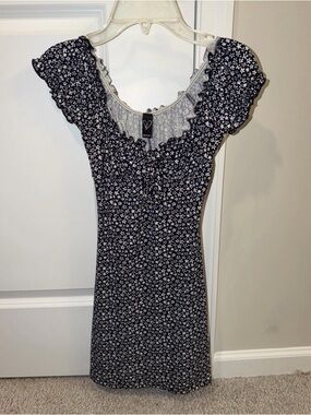 Windsor Blue Floral Ruffle-Trim Women's Dress size xs